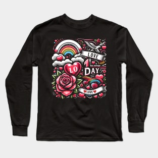 Love in Bloom: A Valentine’s Day Long Sleeve T-Shirt